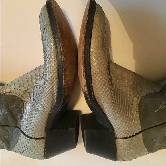 DAN POST EXOTIC SNAKESKIN GRAY TALL SHAFT BOOT 8 - Picture 3 of 8